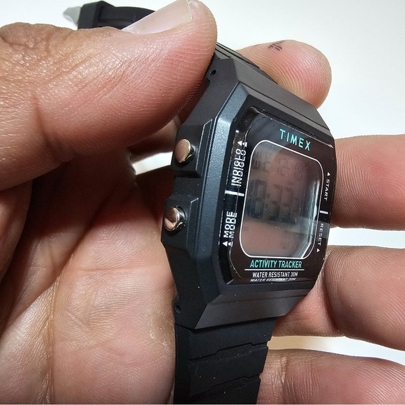 Timex TW5M55600 Step/Activity Tracker Indiglo Chronograph Black Resin Strap Work - Picture 5 of 7